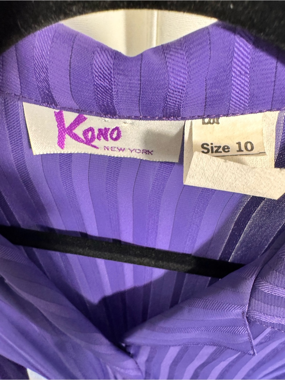 Vintage 90s Kono Purple Long Sleeve Button Front Dress - Picture 6 of 6
